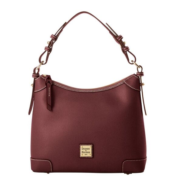Dooney & Bourke Saffiano Small Hobo Shoulder Bag - Bordeaux - Picture 1 of 4
